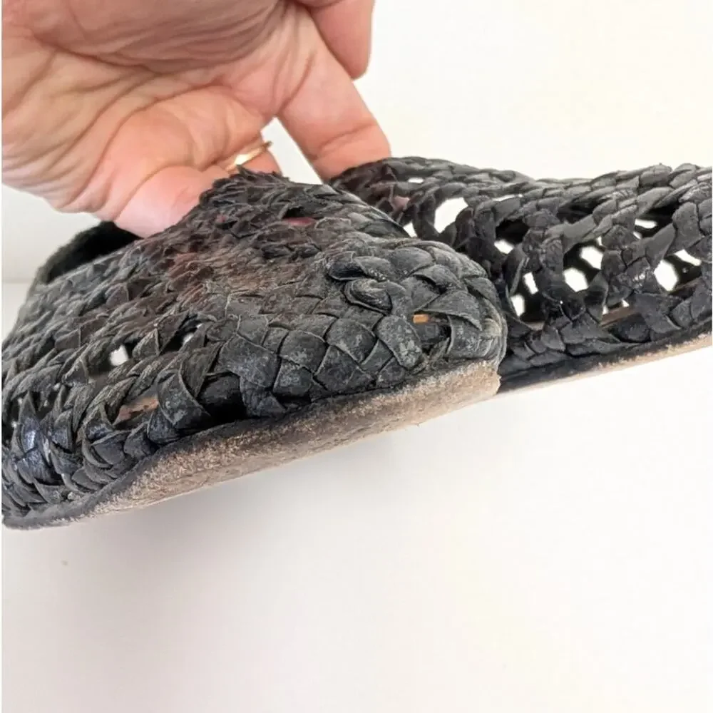 Margaux The Woven Paz Nappa Leather Flats Womens 39M/US8.5-9 Black